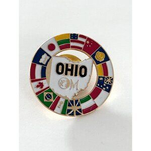 Ohio Odyssey Of The Mind Enamel Lapel Pin Global Flags OH OM